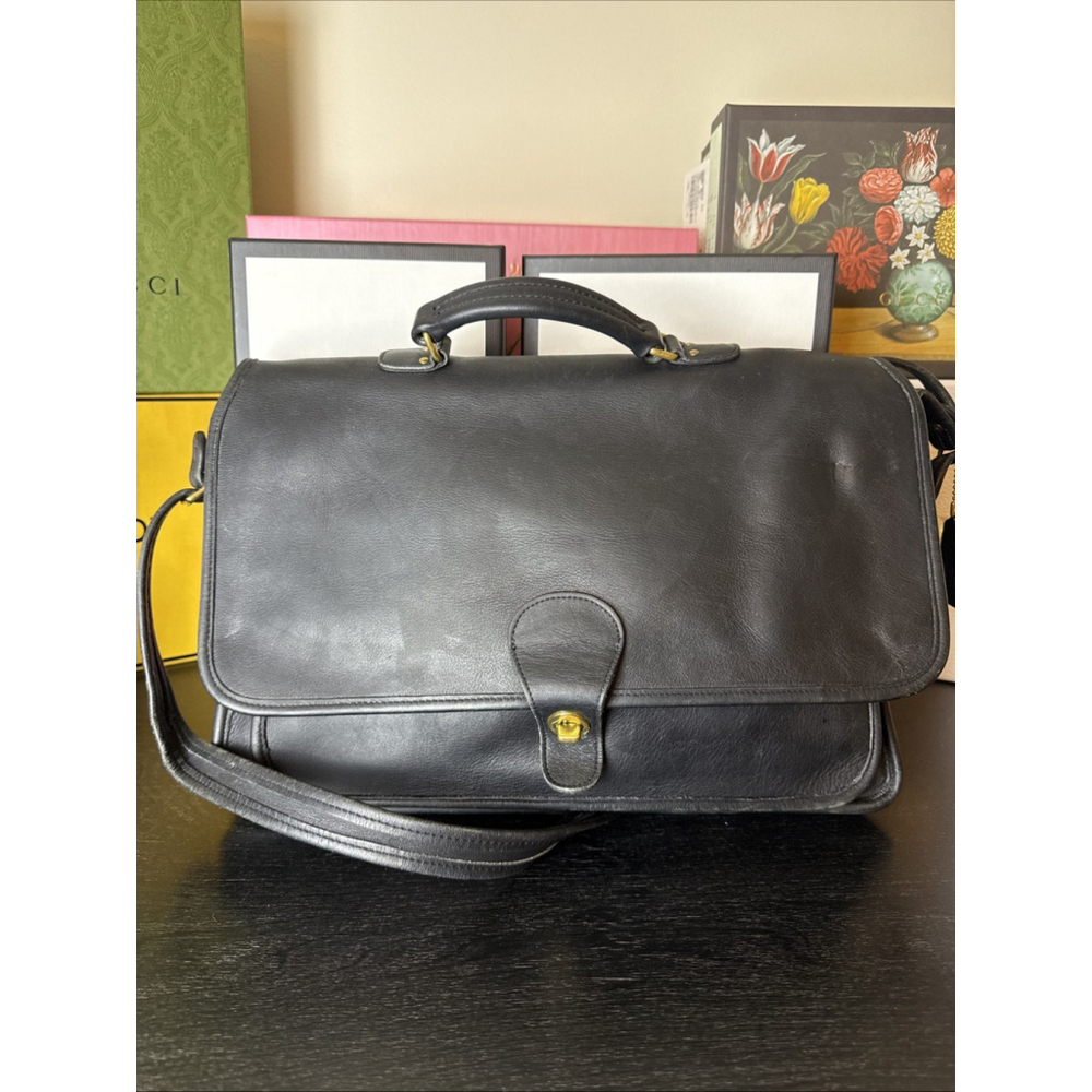 Coach Vintage Black Metropolitan Messenger Briefcase Laptop Bag H5C-5180 USA ‘95